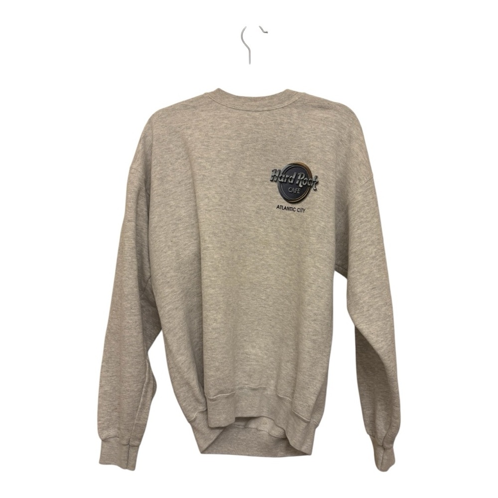 Vintage Atlantic City Hard Rock Cafe Gray Crewneck Sweatshirt 90s Unisex Large